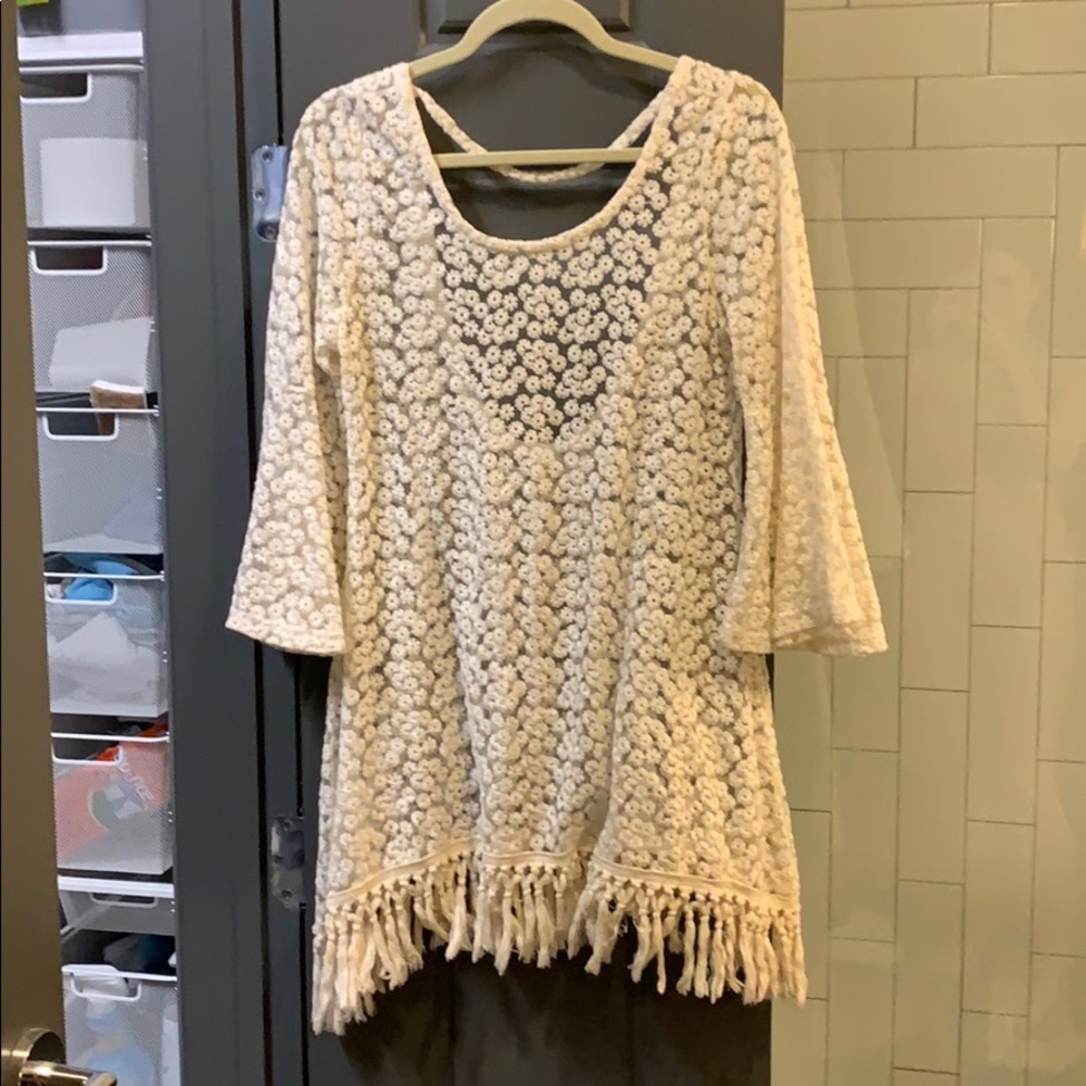 White lace pool cover up